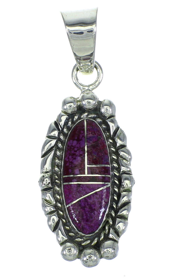 Genuine Sterling Silver Magenta Turquoise Southwest Pendant YX67023